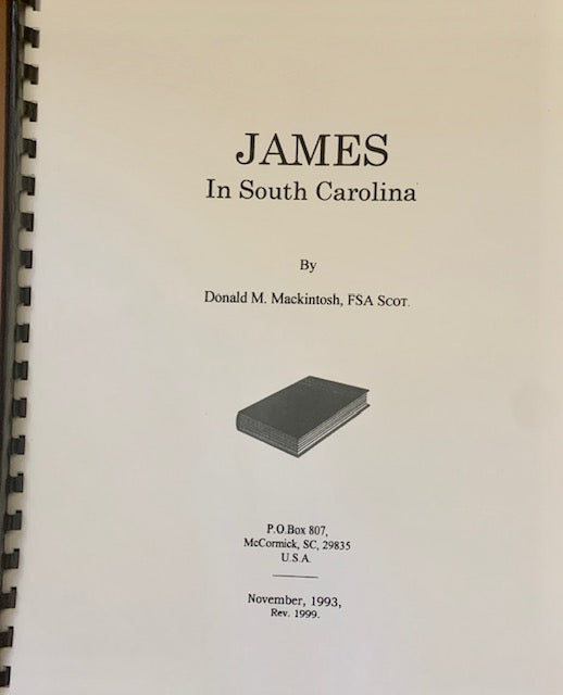 James of South Carolina ~ Donald M. Macintosh